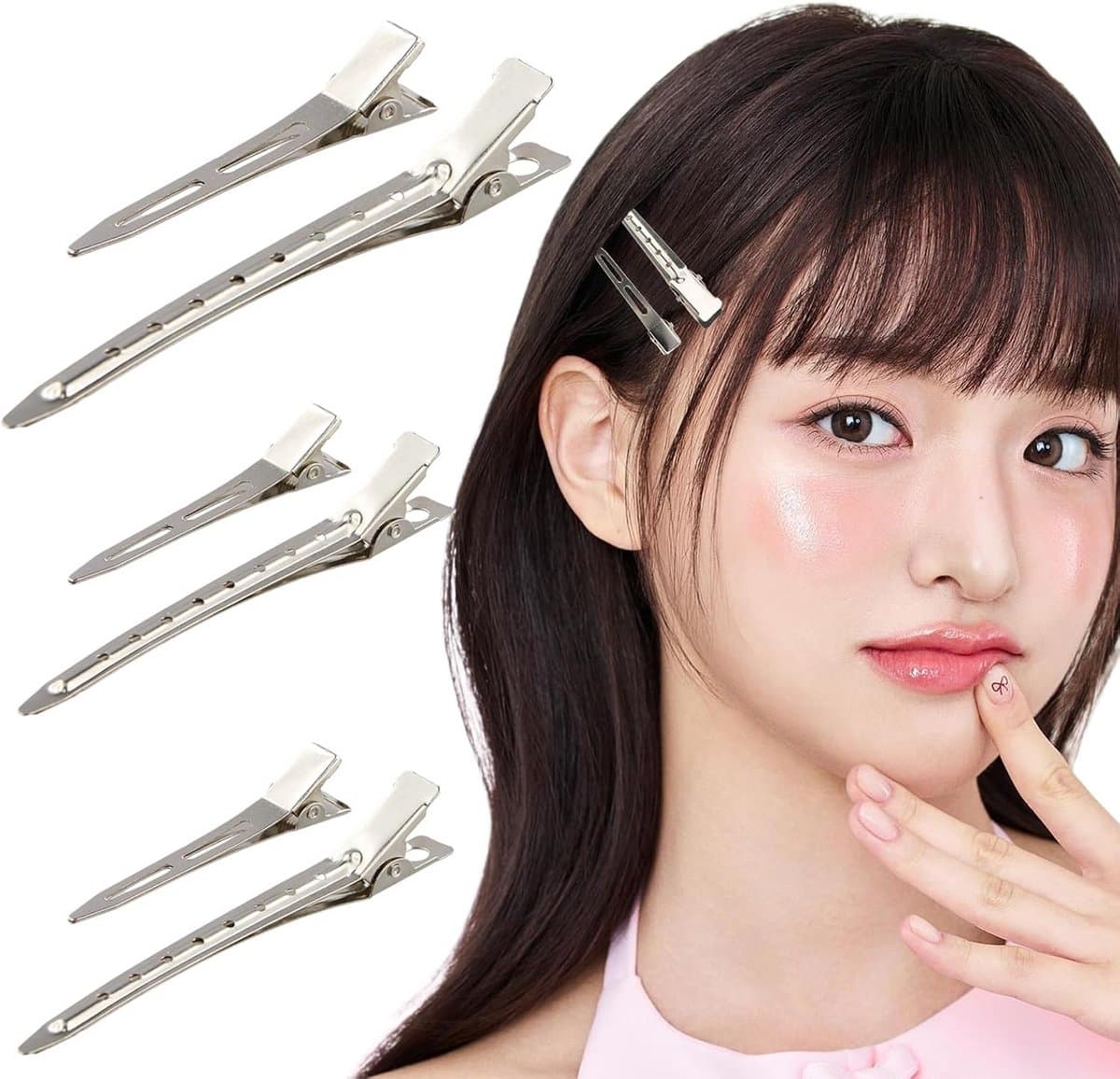 60 Stuks Zilveren Krokodillenclips voor Haarstyling - Professionele Eendenbek Spelden — afbeelding 1