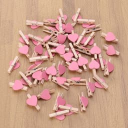 50 Roze Mini Houten Hartvormige Clips voor Foto's, Kaarten en Knutselprojecten — thumbnail 3