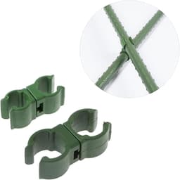 50 plantensteun clips - Kruisvormige clips - Universele plastic klimpaal clips - Geschikt voor tuinen, boomgaarden en tomatenrekken - 16mm — thumbnail 2