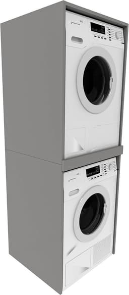 Waskast Hoog voor Wasmachine en Droger | Ruimtebesparende Kast voor Wasruimte of Badkamer | 66x180x65 cm — thumbnail 4