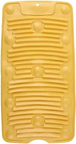 Washboard Wash Board Portable Household Non-slip Silicone Washboard Laundry Socks Small Washboard Washing Mat Universal for Home Laundry (Yellow) — thumbnail 1