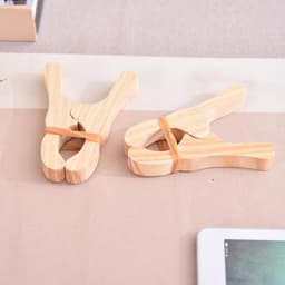 Houten wasknijpers - Natuurlijke klemmen - Huishoudelijk gebruik - Duurzaam ontwerp - 12 x 8 cm - Natuurlijk — thumbnail 2
