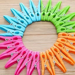 Verpakking met 48 wasknijpers, antislip en stevig, met duurzame veren, verkrijgbaar in diverse kleuren, gemaakt van kunststof, geschikt voor het drogen van kleding in huis, tuin, binnen en buiten. — thumbnail 2