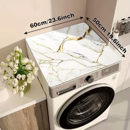 1 stuk wasmachinebeschermer met platina marmerpatroon - Duurzaam en absorberend - 60 x 50 cm - Geschikt voor wasmachines en drogers, gemakkelijk schoon te maken en te gebruiken in wasruimtes en keukens. — thumbnail 4