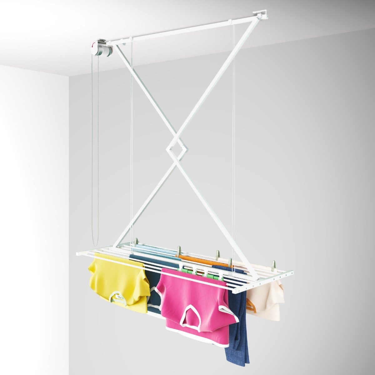 Foxydry Mini 152 cm plafond droogrek - wit - handbediend — afbeelding 1