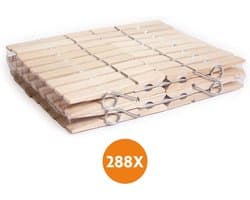 LaundrySpecialist 288x Houten Wasknijpers (84mm) - Wasknijpers - Wasknijpers hout - 288 stuks - Knijpers - Houten Knijpers — afbeelding 1