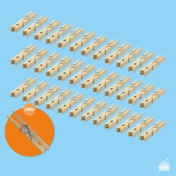 LaundrySpecialist 288x Houten Wasknijpers (84mm) - Wasknijpers - Wasknijpers hout - 288 stuks - Knijpers - Houten Knijpers — thumbnail 2