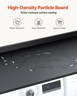 VEVOR was-droogcombinatie werkblad 3-plaat wasmachine 1370x700x69mm zwart — thumbnail 3