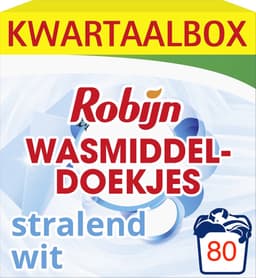 Robijn - Wasmiddeldoekjes Stralend Wit - 5 x 16 stuks - Voordeelverpakking — thumbnail 2