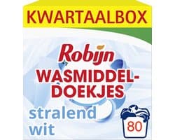 Robijn - Wasmiddeldoekjes Stralend Wit - 5 x 16 stuks - Voordeelverpakking