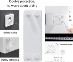 Inklapbare Onzichtbare Waslijn voor Binnen - Dubbele Lijn met Verstelbare Touw voor Balkon en Badkamer - 4.2m — thumbnail 4