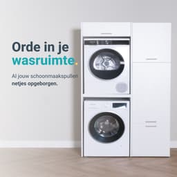Washcab® Wasmachine Kast - Droger Verhoger - Wasmachine Ombouw - Droger op wasmachine Wit - Stack Set 1 - 5 jaar garantie — thumbnail 4