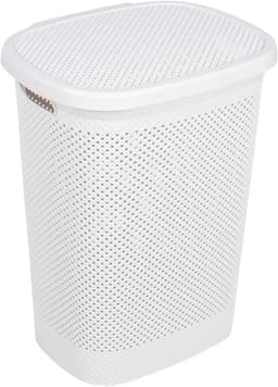 Grote capaciteit kunststof wasmand met deksel en schimmelpreventie 60 liter — thumbnail 1