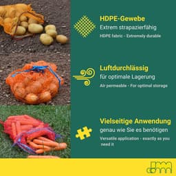 100 Stuks Stevige Raschelzakken voor Aardappelen en Groenten met Trekkoord - 25 kg - 50x80 cm — thumbnail 4