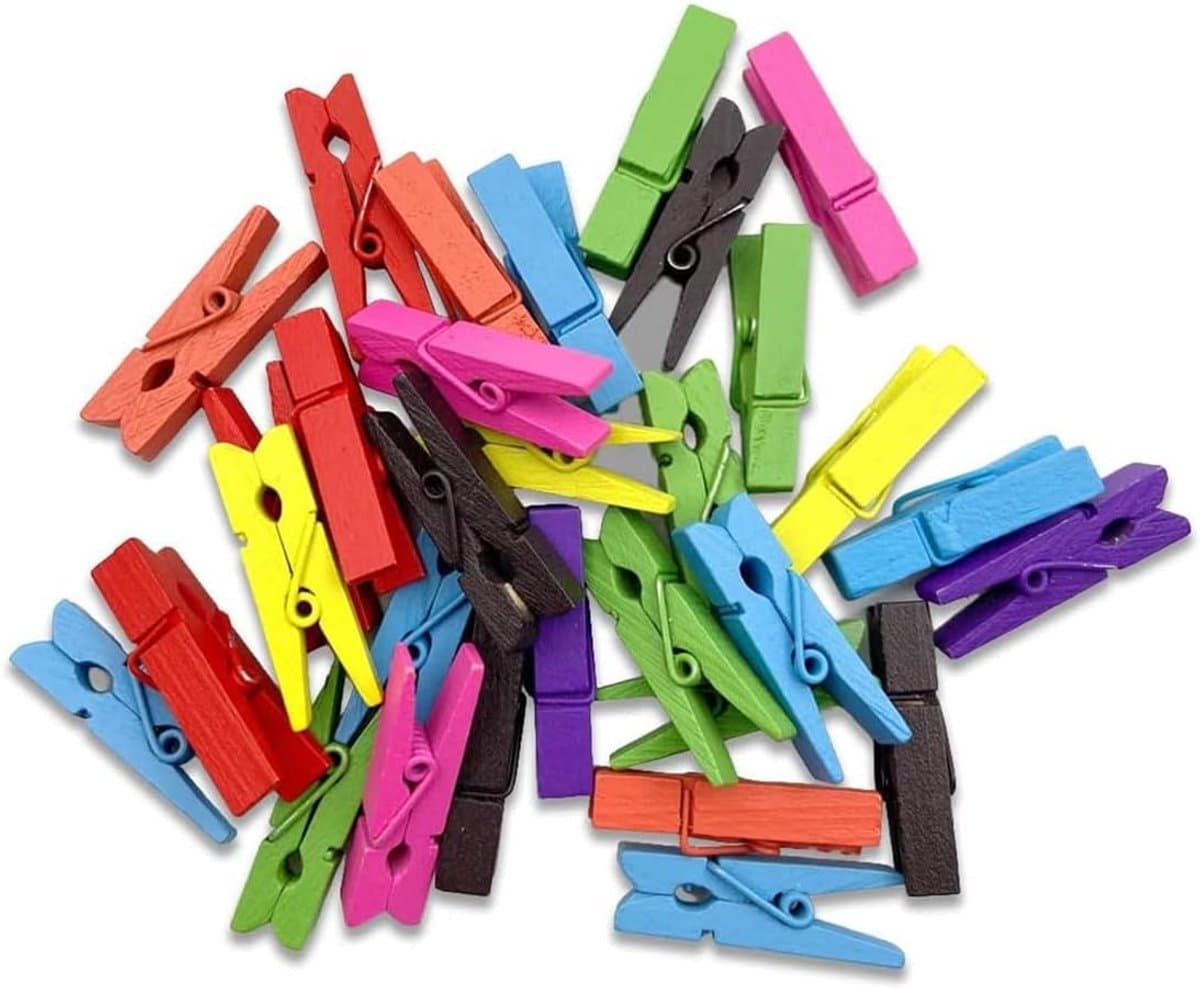 100 Stuks Mini Houten Wasknijpers 2,5 cm voor Knutselwerk en Decoratie — afbeelding 1