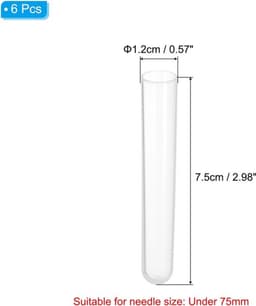 3 "Lengte Plastic Naainaald Opberghouder, 6 Stks Draagbare Matte Borduurwerk Naald Pin Tandenstoker Opslag Buizen Case voor Craft Breien, Oranje — thumbnail 2