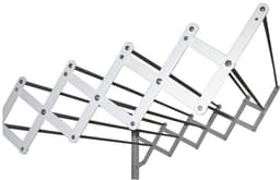 Uitklapwasrek met 10 barren (scharnier staal afgewerkt met witte epoxy coating/barren aluminium) 1.40cm — thumbnail 1