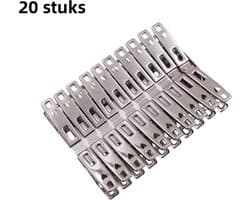 20 stuks - Platte clip roestvrij staal clip - vast winddicht - geschikt voor thuis wasknijpers om dekbedden te drogen - love small platte clip (veer roestvrij staal) - zilver — afbeelding 1