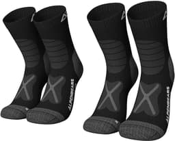 Alpen Bears Merino Wandelsokken – 2 Paar – Professionele Trekkingsokken voor Wandelen – Outdoor Sokken voor Dames, Heren & Kinderen – Warme Merino Wandelsokken – Functionele Sokken – Trekking Sportsokken (Zwart, 43-48) — thumbnail 5