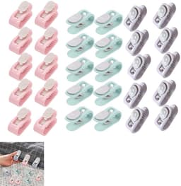 30 stuks antislip quiltclips - bevestigingsclips voor lakens en quilts - anti-verplaatsingsclips voor quilts - antislipclips - gordijnclips - Geschikt voor het bevestigen van gordijnen, dekbedden en lakens -roze, groen en paars — thumbnail 1