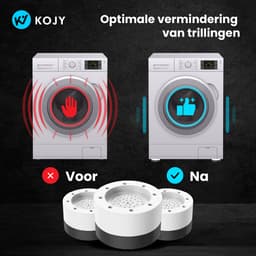 KOJY Wasmachine dempers - Wasmachine Verhoger - Stapelbaar - geschikt voor wasmachine en wasdroger - wit/zwart — thumbnail 3