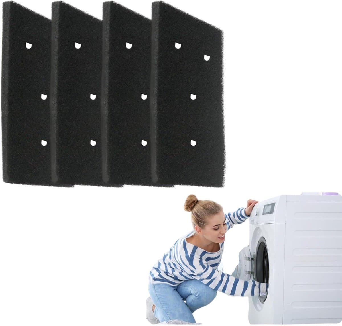 4-delig - Geschikt voor Whirlpool Foam Sponge Filter 481010716911 - Droger HX HMMR10440 - Drogerfilter - 230*115mm - Sponsfiltermat 4 Gaten - Drogerfilter — afbeelding 1