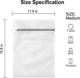 3 Pack Waszakken - Netwaszakken - Wasnetten - Wasnet Groot -Grote duurzame zakken - Delicate kleding - Perfect voor wasmachines - Jassen - Jeans - 30x40 - Huishoudelijk accessoire — thumbnail 5