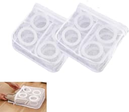 2-stuks Wasmachine schoenentas - Vierkante mesh schoenen opbergtas - Schoenentas met rits - Anti-deformatie - Mesh ontwerp - Lichtgewicht en draagbaar - Met handvat - Geschikt voor sneakers, slippers, ondergoed, yogabroeken, sokken, etc. - Wit — thumbnail 1