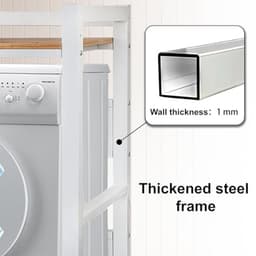 Wasmachinekast met droogkast en verstelbare rekken - Draagvermogen 300 kg - Voor badkamer, keuken, balkon en wasruimte — thumbnail 2