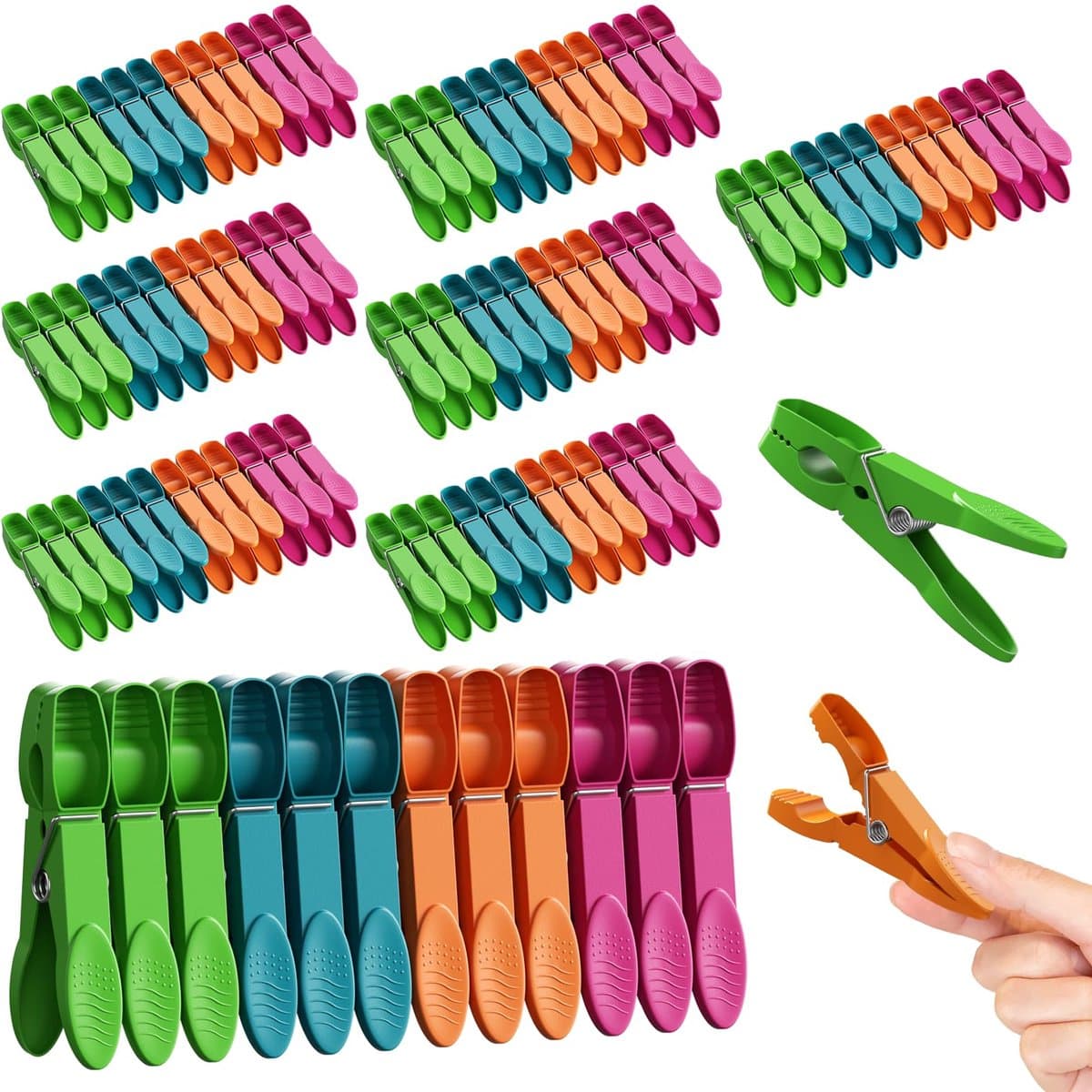 Ibenzoa® Set van 96 en kleurrijke wasknijpers met sterke grip voor dagelijks gebruik — afbeelding 1