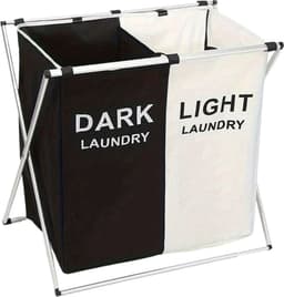 Nivard Laundry Bag - Wassorteerder 2 Vakken - Wassorteerder - Wasmand 2 Vakken - Laundry Basket — thumbnail 1