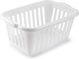 Plasticforte Wasmand - wit - kunststof - 40 liter - 60 x 40 x 26 cm - manden voor wasgoed - opbergmand — thumbnail 1