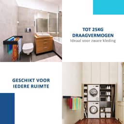 Wanddroogrek inklapbaar - wand droogrek - wanddroogrek ophangbaar — thumbnail 4