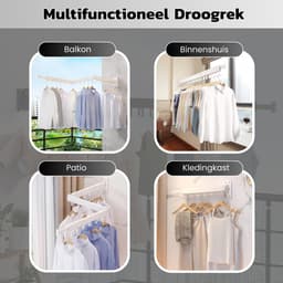 ENISTO® Wanddroogrek - Inklapbaar Wasrek - Droogrek Hangend - Wit - Met of Zonder Boren - Uittrekbaar - Ruimtebesparend — thumbnail 3
