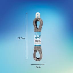 15 meter stalen kern waslijn - extra sterk - PVC gecoat - weer- en roestbestendig - wit/grijs - voor buiten en camping Waslijndraad met stalen kern — thumbnail 4