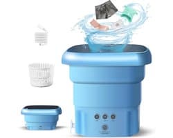 Elution Campingwasmachine - 45 liter mini reiswasmachine - antibacterieel - blauw licht - opvouwbare wasmachine - ondergoed sokken - babykleding - blauw