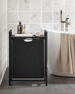 Hoppa! - Wasmand - 65 L, 50 x 33 x 72 cm - Vintage Bruin-Zwart — thumbnail 3
