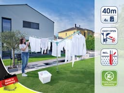 Leifheit droogmolen Linomatic 400 easy incl. bodemhuls - 40 m drooglengte - 4 wasmachineladingen — thumbnail 5