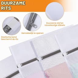 Set van 5 Wasnetten voor de Wasmachine, Waszak met Rits voor Kleding, Ondergoed en Babykleding (30 x 40 cm / 40 x 50 cm / 50 x 60 cm) — thumbnail 2