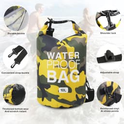 Pakzak, drijvende droogrugzak, strandtas, lichte droogzak voor strand, boottochten, vissen, kajakken, zwemmen, rafting, camping, 5 l, 10 l, 15 l, 20 l, 30 l — thumbnail 4