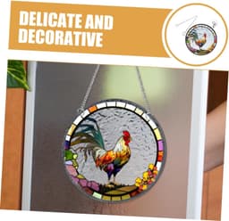 1set Decoratieve Acryl Haan Hangdecoratie Kleurige Raamdecoratie Voor Binnen Buiten Creatieve Wandversiering Voor Tuin Woonkamer — thumbnail 5