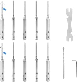 SUPAWAY Kabelspanner, T316, roestvrij staal, kabelspanner, installatie, robuuste draadspannerset voor 3 mm hekdraad - ShopVlot — thumbnail 1