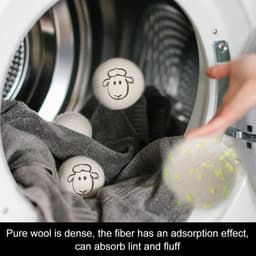 Wool Dryer Balls, vilten ballen voor droger, drogerballen van natuurlijke wol, 6 stuks drogerballen voor wasdroger - ShopVlot — thumbnail 2