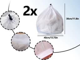 Wasmachinewasbare wasnetten 30 x 40 cm, herbruikbaar, dicht gaas, met trekkoordsluiting voor delicate kleding — thumbnail 5