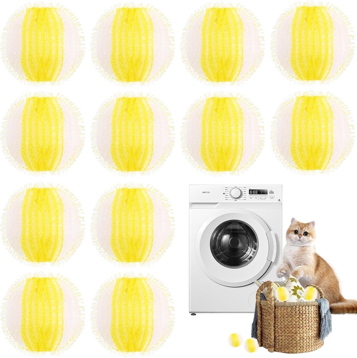 Wasballen, wasballen, haarvanger voor wasdroger, dierenharen, wasbal, herbruikbaar, pluisballen, wasmachine, voor hondenharen en kattenharen — afbeelding 1