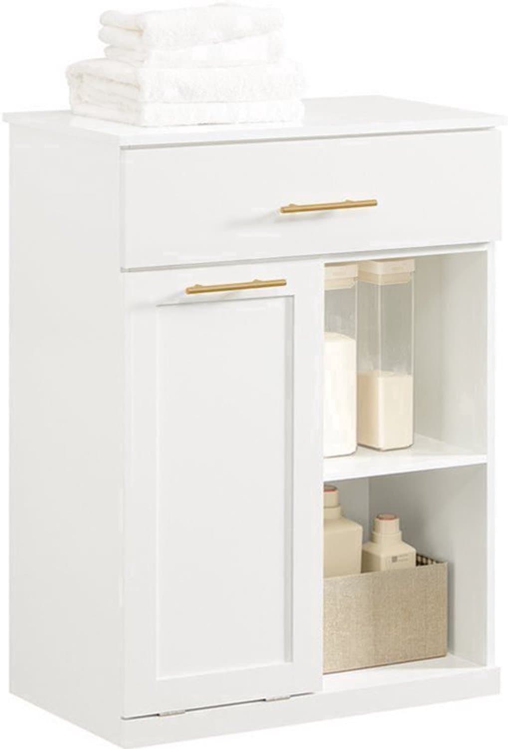 Waskast Met Uitklapbare Garderobe - Wit - MDF - 66x95x37 cm - Voor Badkamer — afbeelding 1