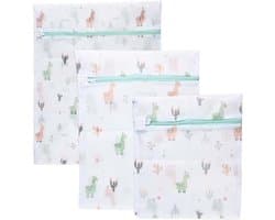 Wasnet voor Wasmachine - Multicolor - 40 x 50 cm - 3-delige Waszakset met Ritssluiting - Voor Ondergoed en Reisorganizer