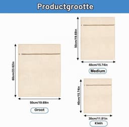 Wasnet voor Wasmachine - Wit - 30 x 40 cm - Duurzaam Katoen - Voor Delicate Kledingstukken — thumbnail 5