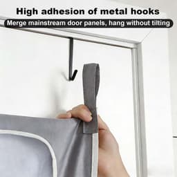 Waszakken om aan de deur op te hangen, compact en ruim met haken van roestvrij staal en ritssluiting, wasmand organizer voor badkamer, slaapkamer, kinderen, muur (grijs) — thumbnail 4