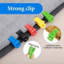 Daity 50 stuks - Sokkenklemmen voor wasgoed - Antislip wasknijpers - Waslijnknijpers, 5 kleuren - zwart, rood, geel, blauw, groen 2,8 cm — thumbnail 5